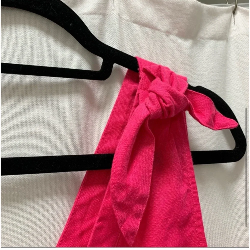 JCrew linen bow tank in bright pink - Picture 2 of 7